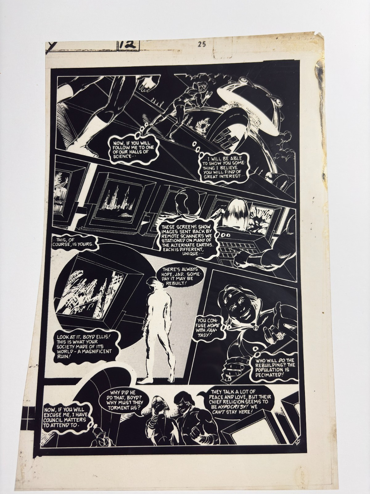 1979 DOOMSDAY + 1 #12 John Byrne 7z10.5" Production STAT Page 25 FN 6.0 Charlton