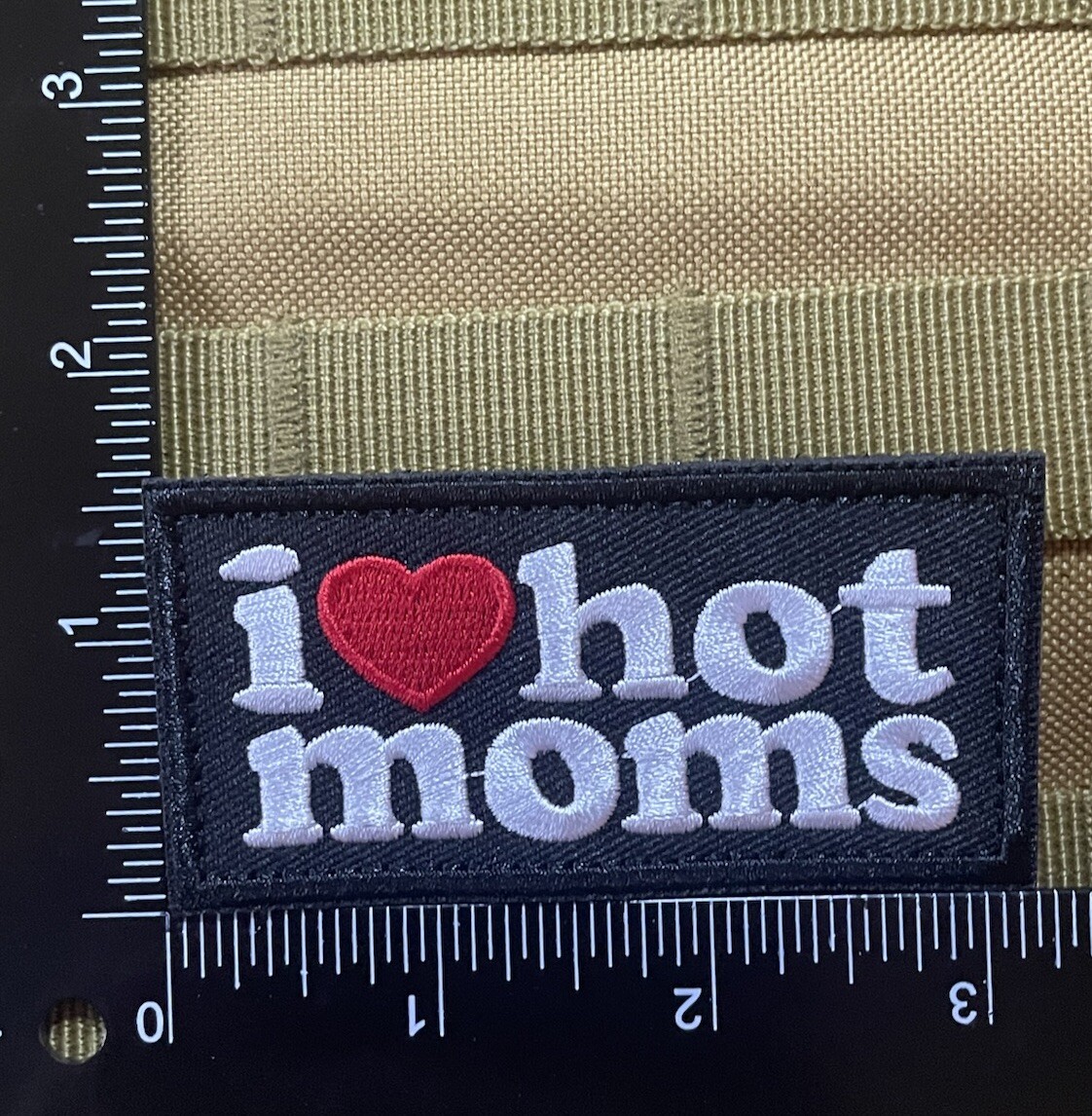 I Love Hot Moms Funny Meme Tactical Patch Hook Loop