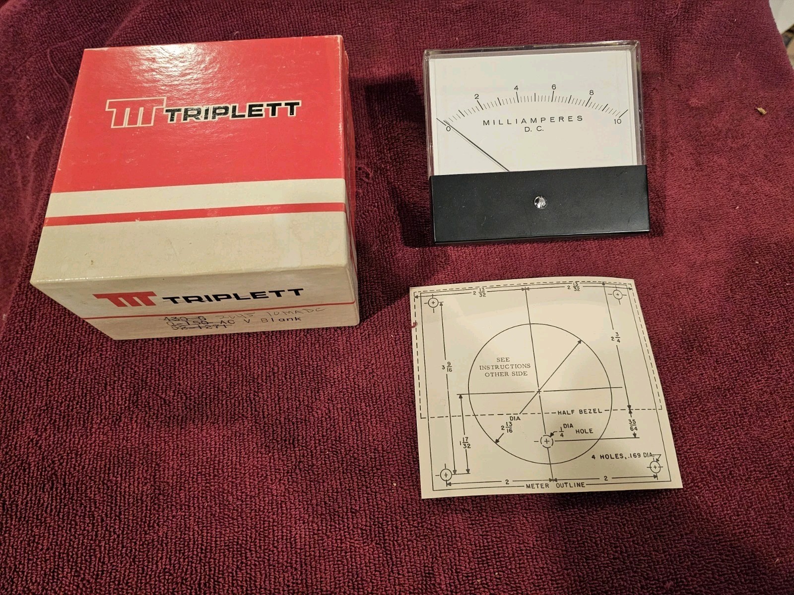 Vintage Hoyt 2045 10ma Meter, 4" x 4-1/2", New Old Stock