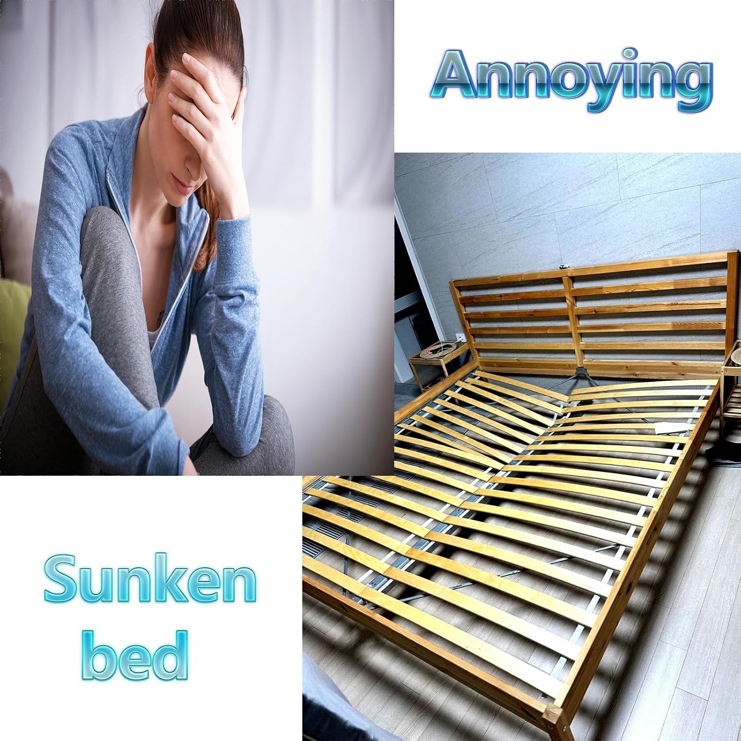 4PC Bed Frame Support Legs Stabilizer Replacement Universal Slat Reinforcemen...
