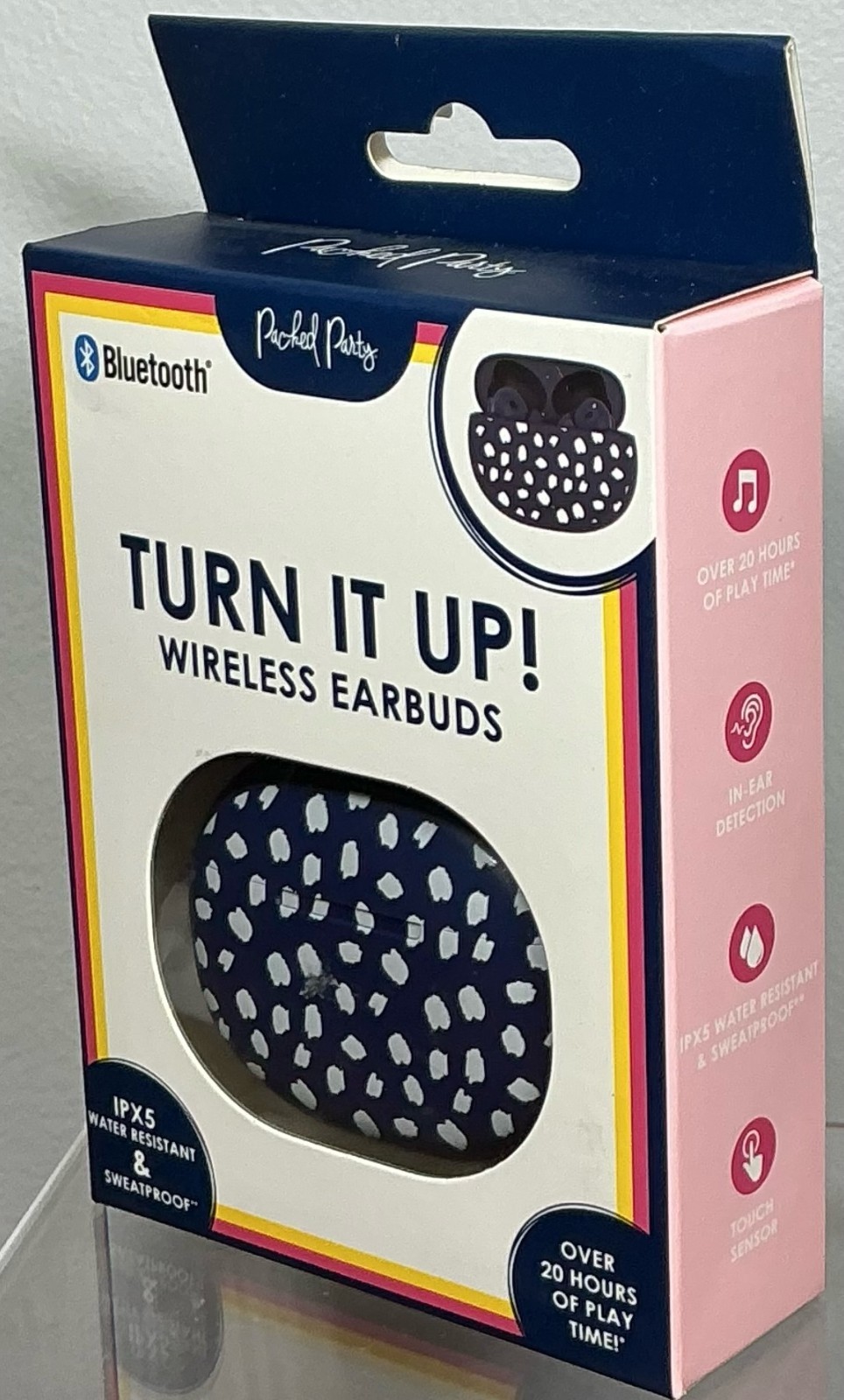 Packed Party "Spot On" Bluetooth True Wireless Earbuds Navy & white