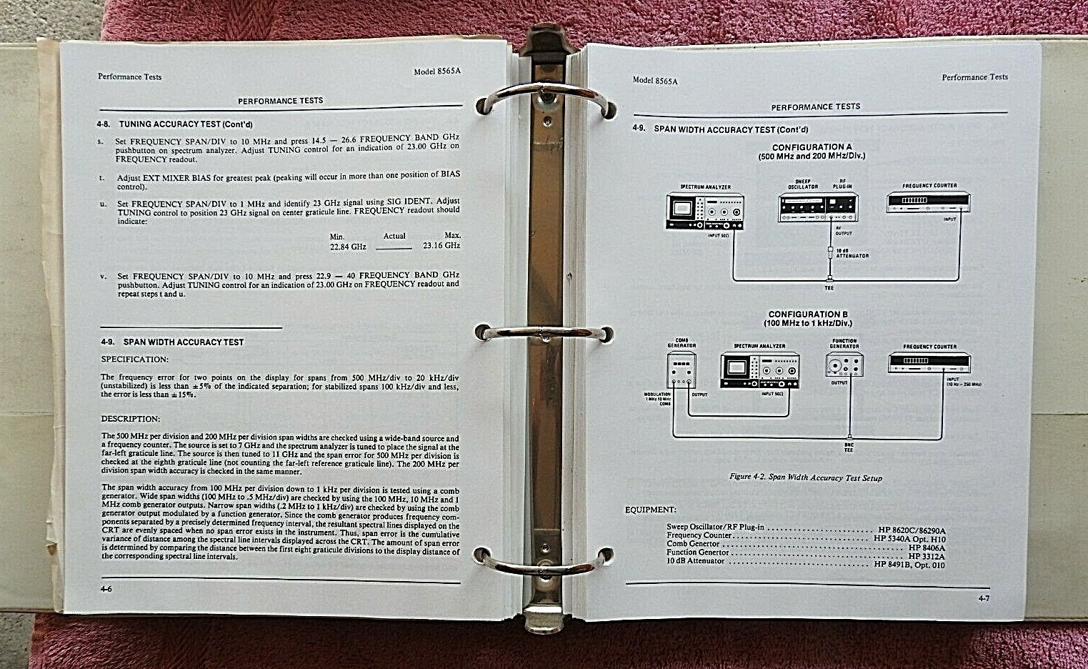 HEWLETT PACKARD HP 8765A SPECTRUM ANALYZER OPERATING & SERVICE MANUAL SET NICE