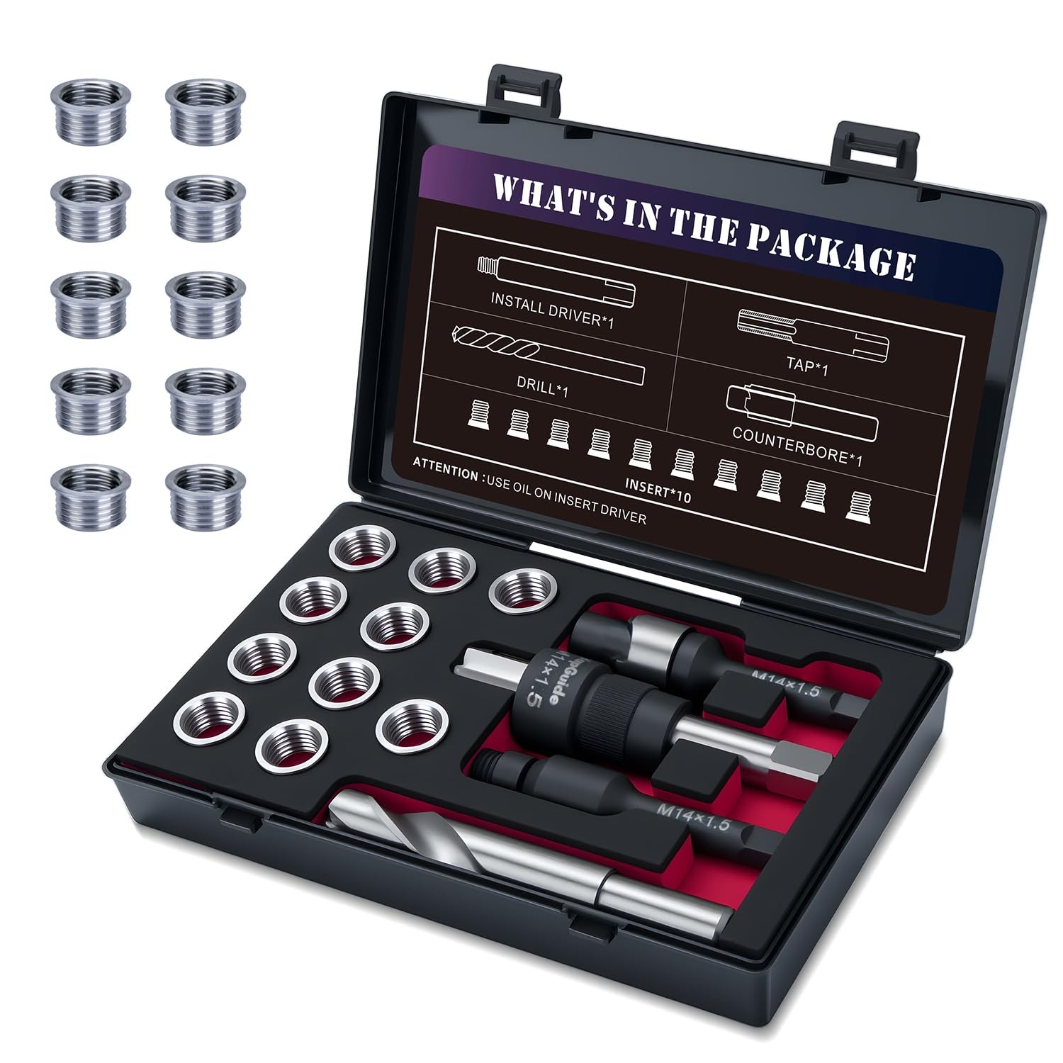 SENNMONN M14X1.5 Thread Repair Kit with M14X1.5X 9.4MM