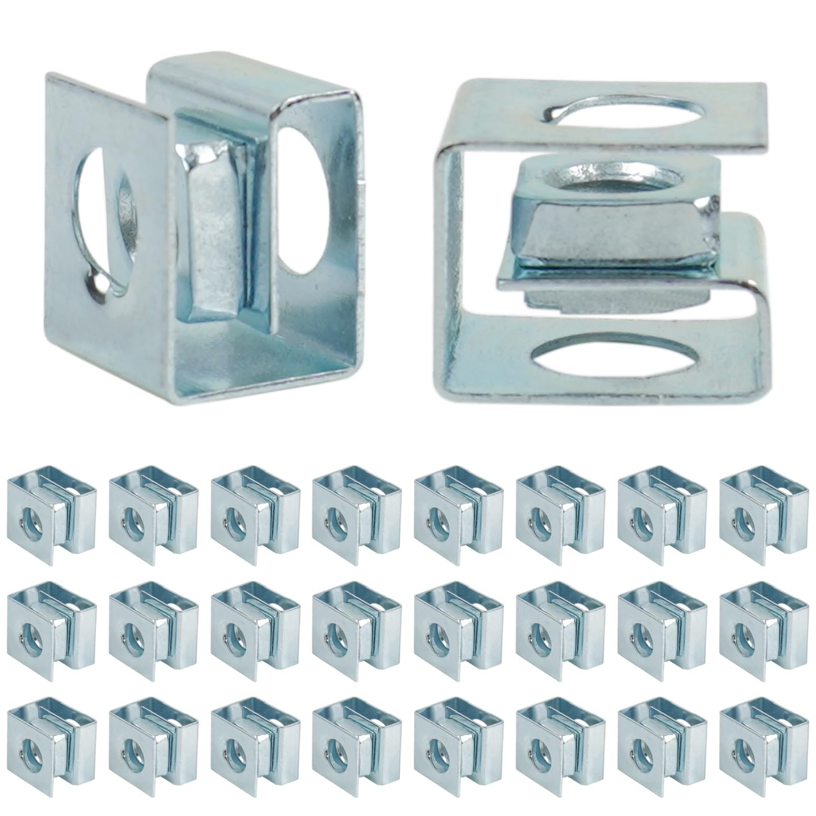25 PCS Slide-on Cage Nuts, U Type Cage Nut, M6