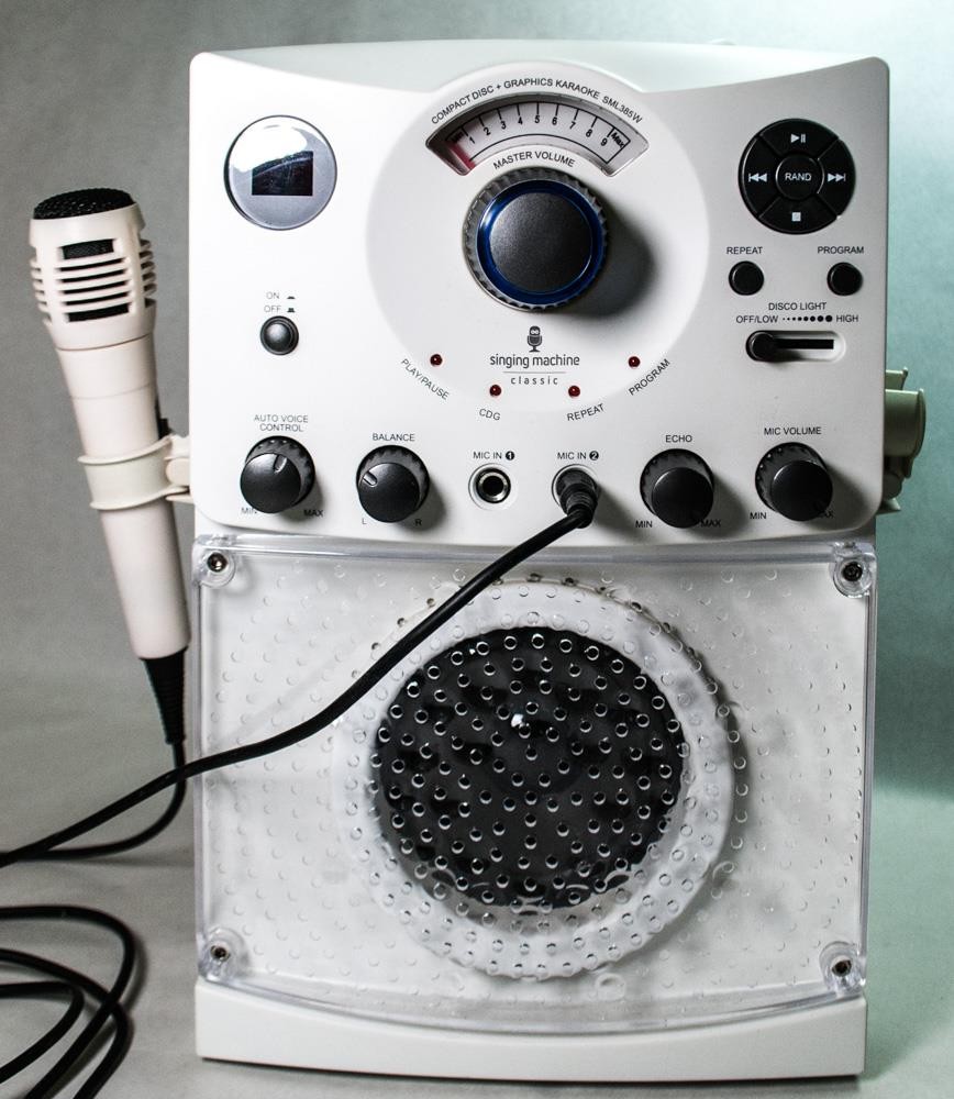 Portable Karaoke Singing Machine System White w Microphone SML385W 2014 Working