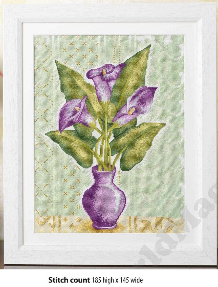 LILIES IN BLOOM     CROSS STITCH PATTERN  ONLY  ALS   PS