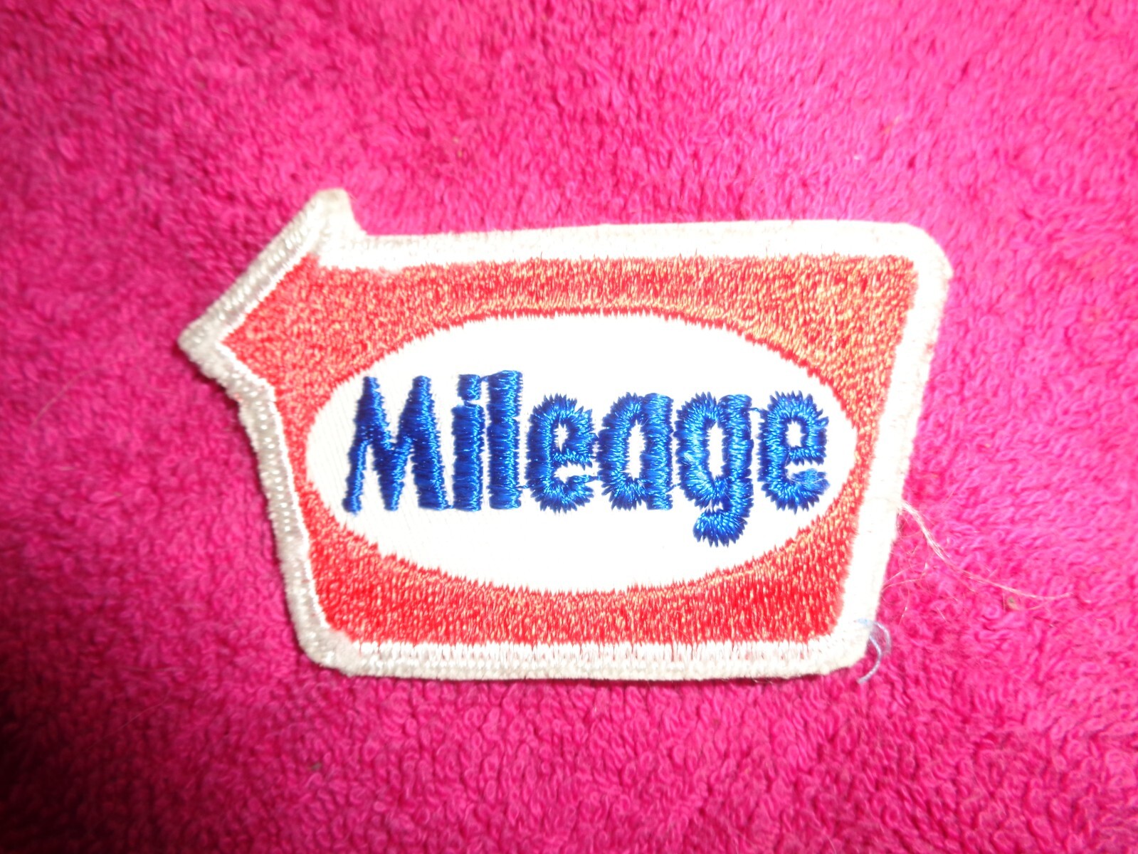 MILEAGE GASOLINE GAS OIL UNIFORM PATCH - NEW VINTAGE ORIGINAL 3 1/4 X 2 INCH