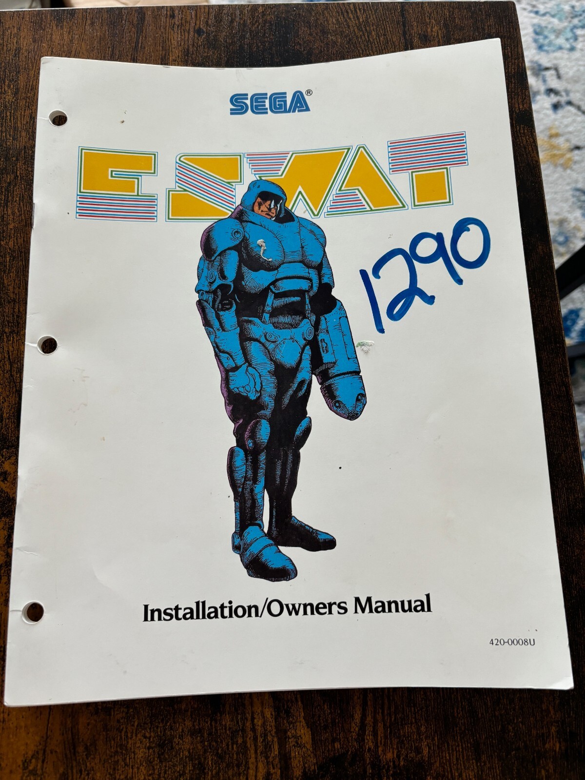 E SWAT Installation/Owner's Manual, Sega 1989