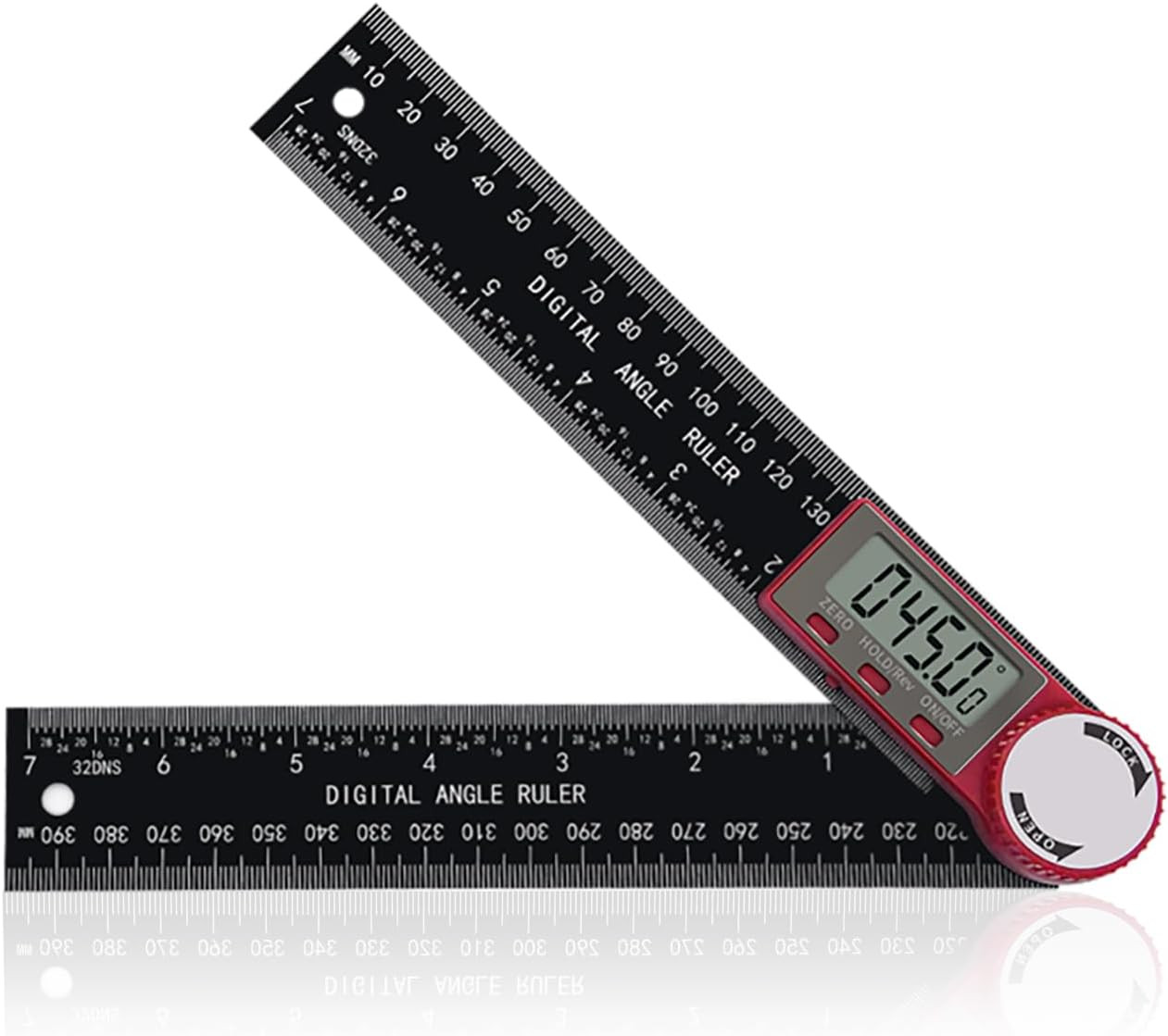 Digital Angle Finder 7" LCD Protractor Ruler 200mm Carpenter Woodworking Tool