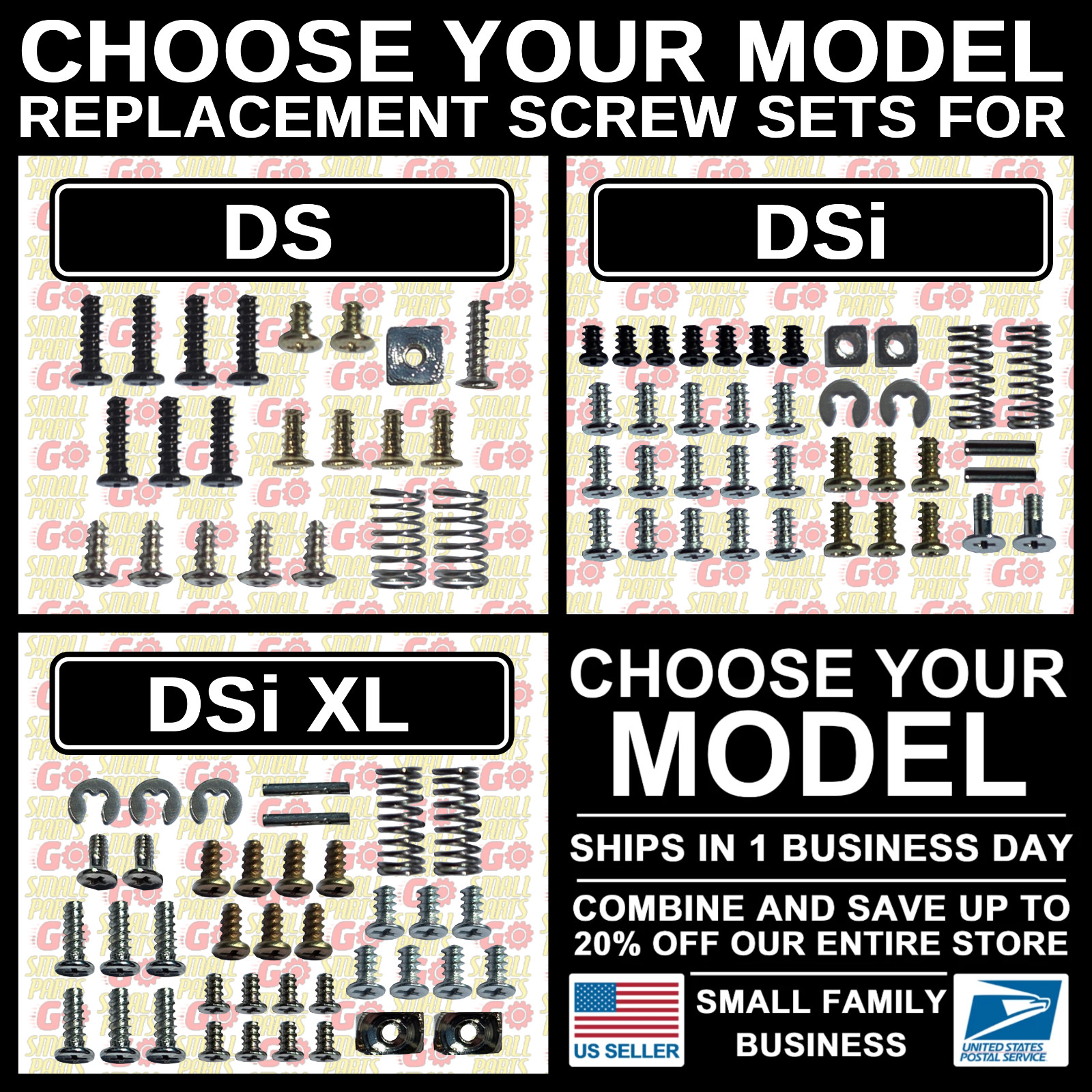 Screw Set For Nintendo Original DS/DSi/DSi XL Housing Game Console Replacement