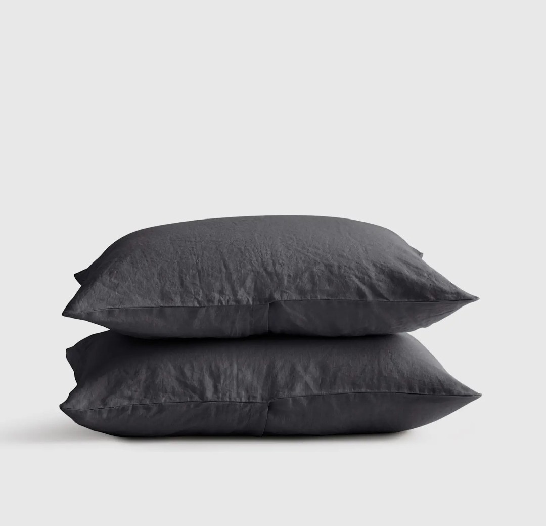 NWOT! Quince Linen Charcoal King Shams! Set Of 2 (L54)