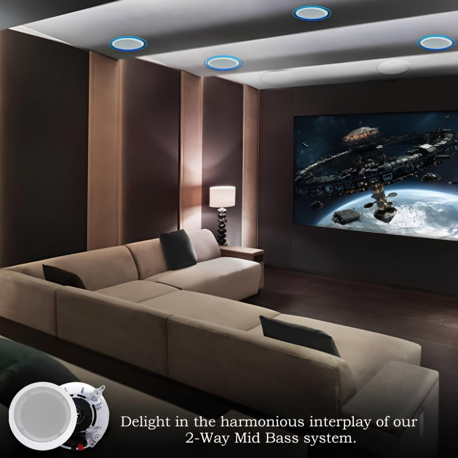 Technical Pro 6 x 8" In-Ceiling Speakers Kit 6000W Bluetooth Amplifier with Mic