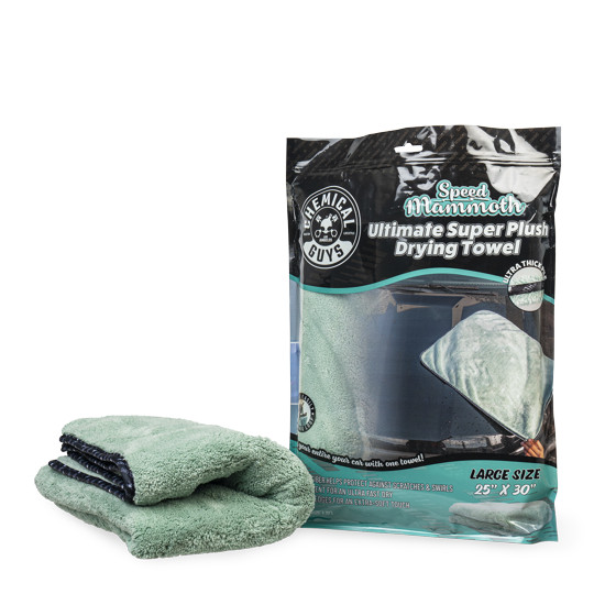 Chemical Guys MIC529 Super Plush Drying Towel 25x30 Olive Green (2 Pack)