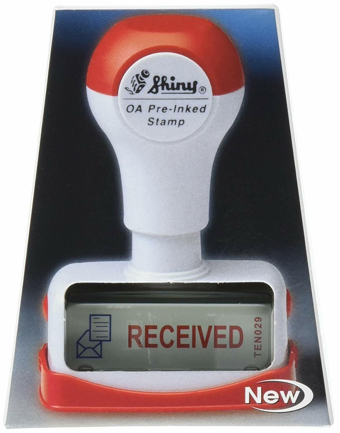 RECEIVED Two Color Preinked Title Stamp by Shiny  (TEN029)