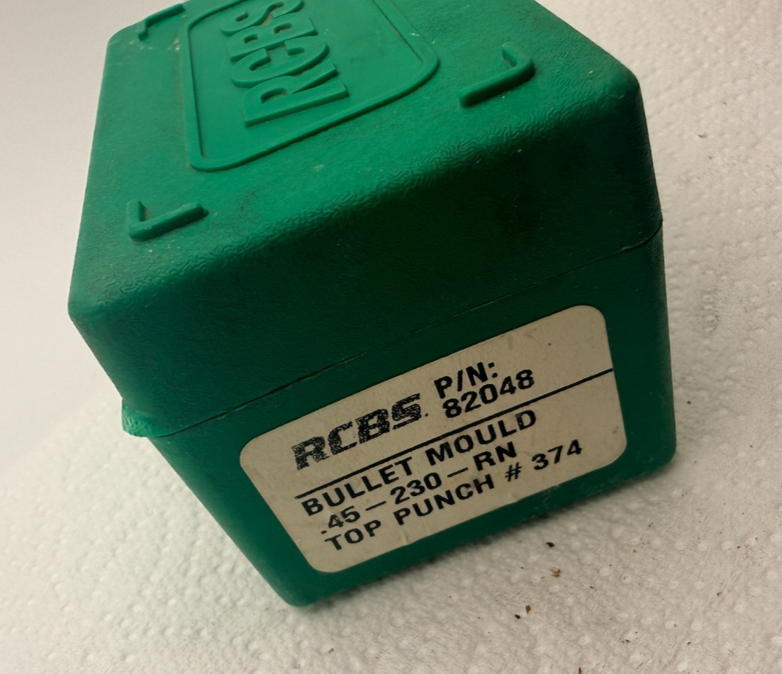 RCBS BULLET MOULD #82048 45 Cal AUTO 230 GR RN Round Nose ORIGINAL BOX & GUIDE