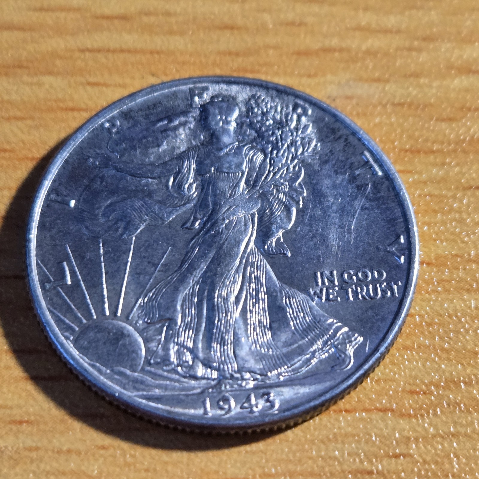 F* B025 1943 Walking Lib Silver Half $ - Vintage US Coin; Gorgeous, Uncirculated