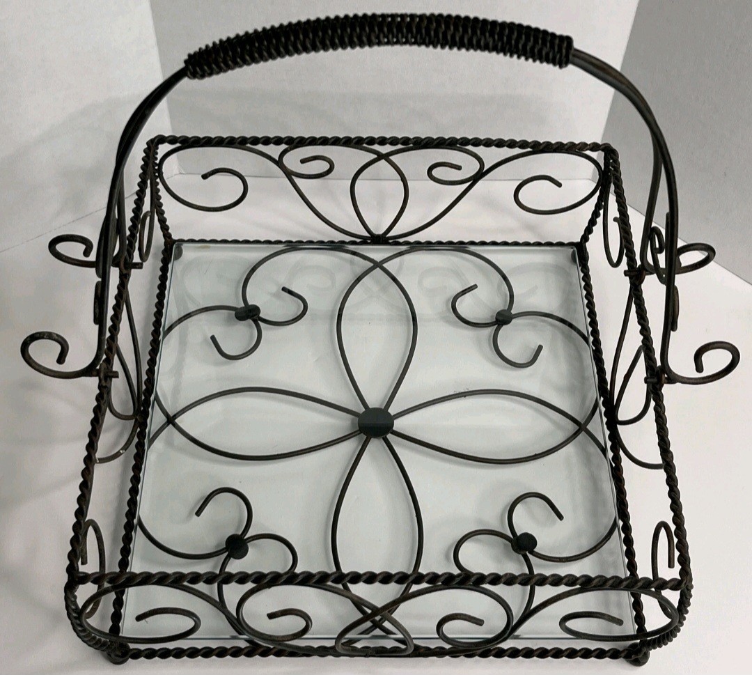Southern Living Home Jamestown Centerpiece #40641 Iron Basket Decor 10x10x12"
