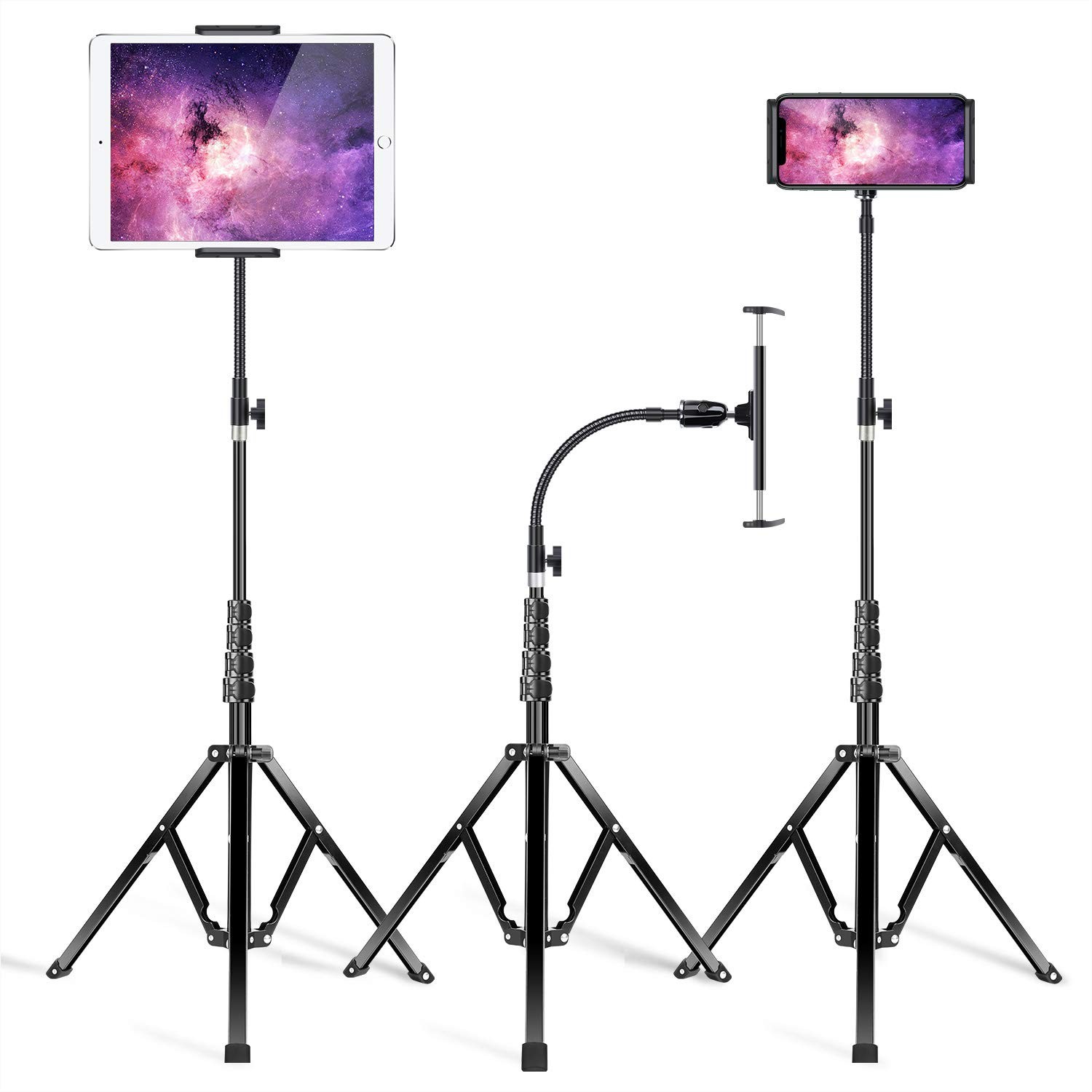 elitehood Metal iPad Tripod Stand & Adjustable 72’’ Gooseneck Tablet Floor St...