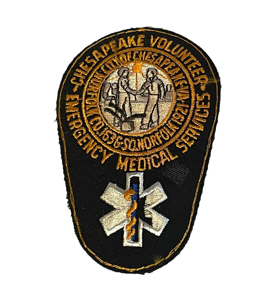 Vintage EMERGENCY CHESAPEAKE VOLUNTEER MEDICAL Embroidered Uniform Jacket Patch