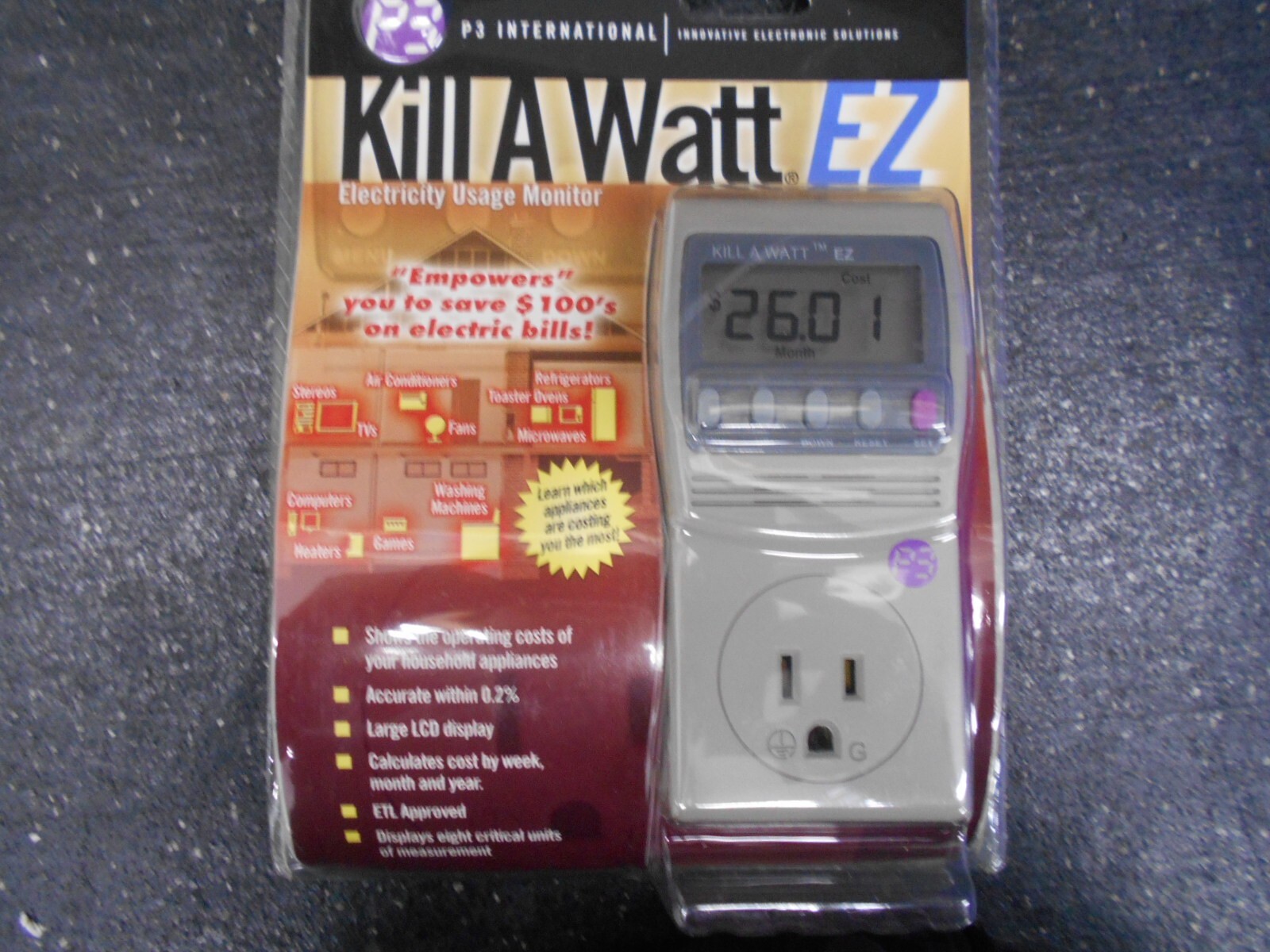 P3 International P4460.01 Kill A Watt EZ Electricity Usage Monitor
