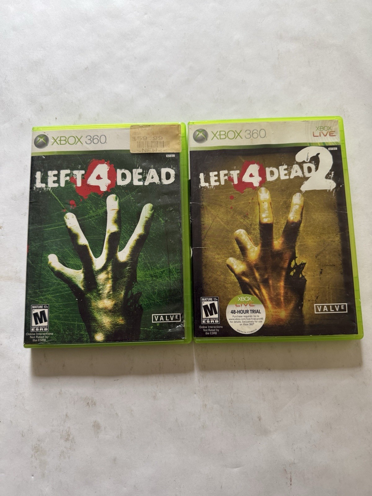 Xbox 360 Left 4 Dead + Left 4 Dead 2 EMPTY CASES ONLY No Games