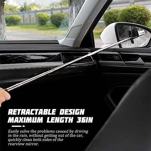 AICEL Car Side Mirror Squeegee - Rearview Mirror Wiper with Telescopic Green