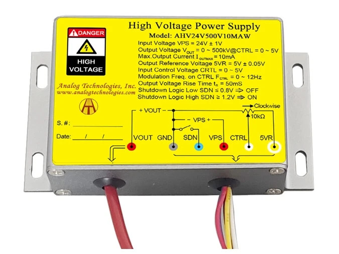 AHV24V500V10MAW DC-DC HV Power Supply Module 24V Input 0-500V 10mA  Control