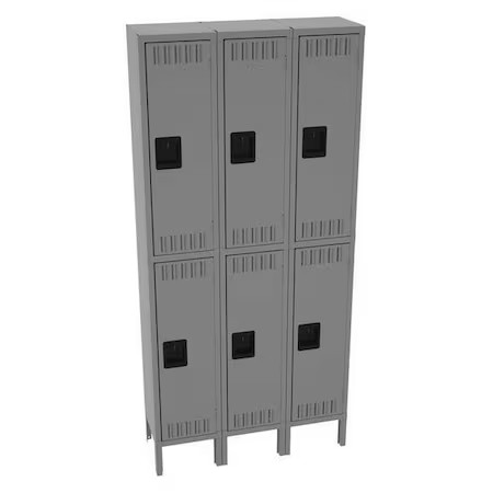 Tennsco Dts-121236-3Mg Wardrobe Locker, 36 In W, 12 In D, 78 In H, (2) Tier,