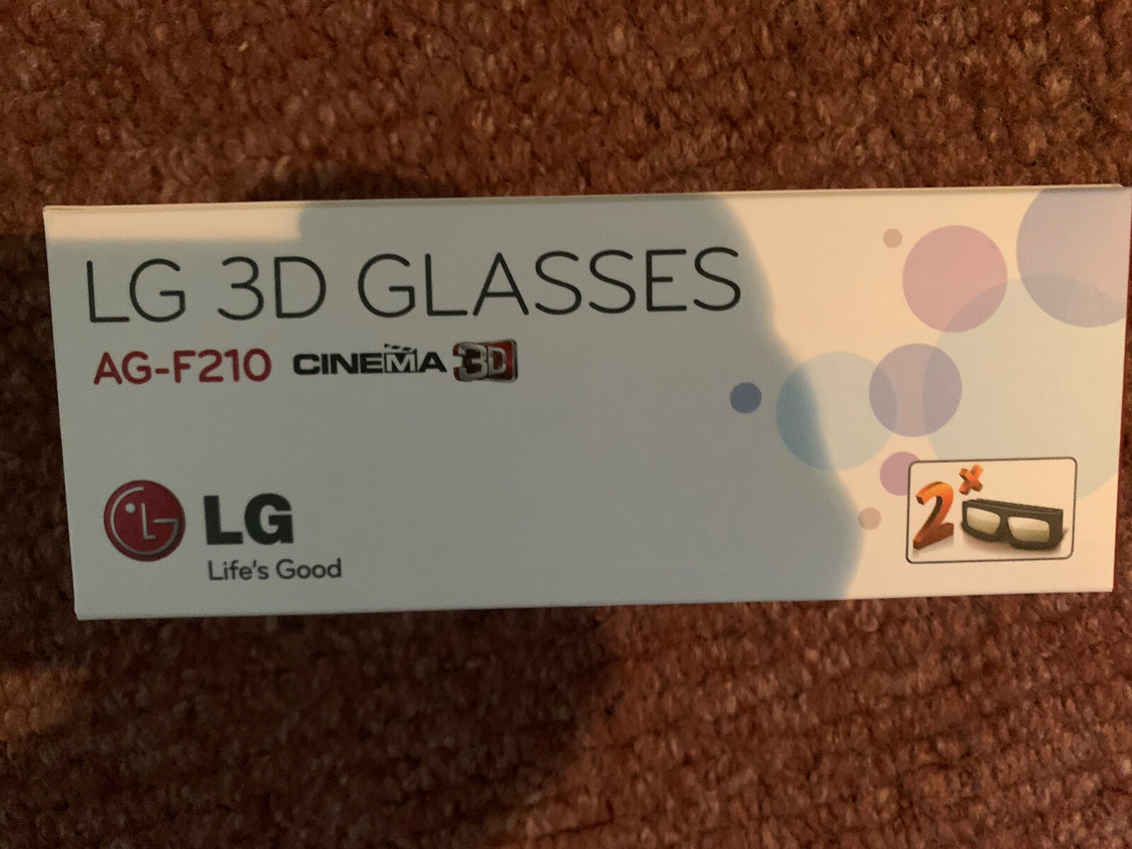 2 BRAND NEW LG 3D GLASSES AG-F210 LIFE'S GOOD CINEMA IN ORIGINAL BOX