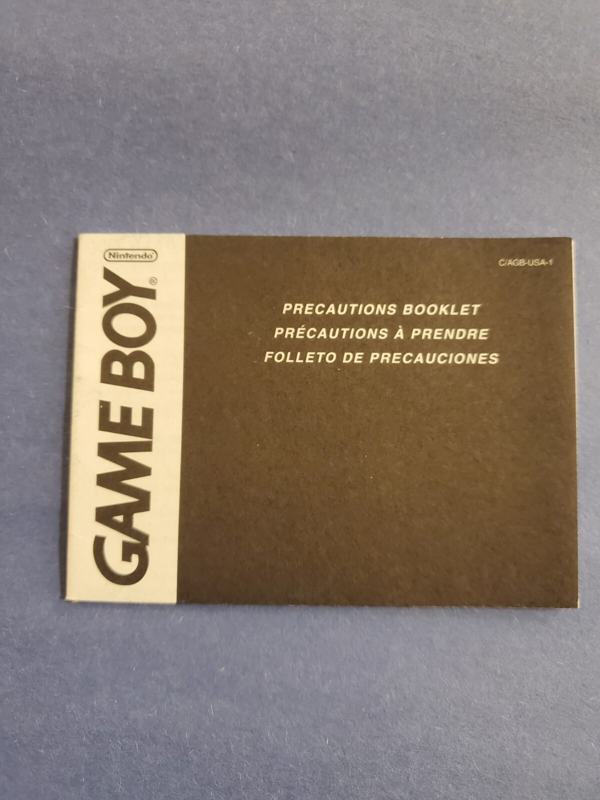 Game Boy Precautions Booklet C/AGB-USA-1