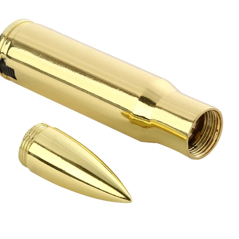 Creative Metal Cigarette Lighter Bullet-shaped Refillable Butane Gas Lighter