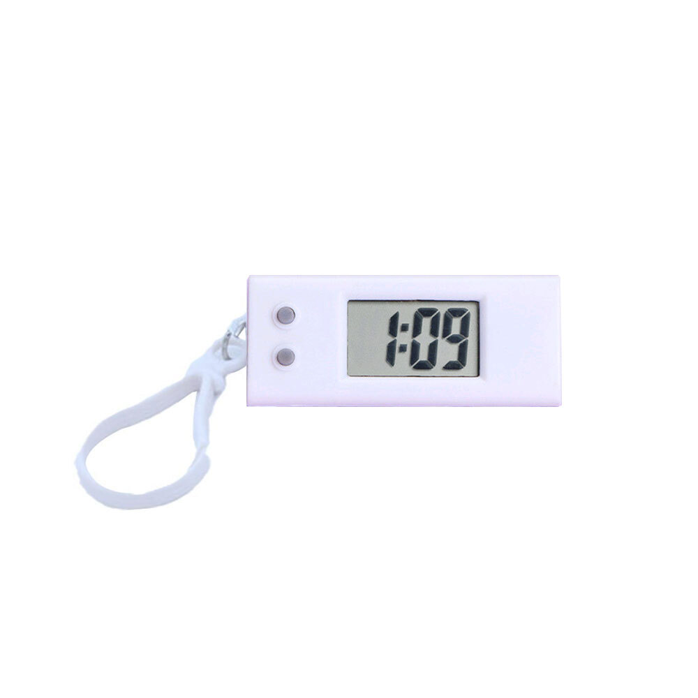 2x Portable Mini Electronic Clock Keychain Silent Watch Digital Table Time Clock