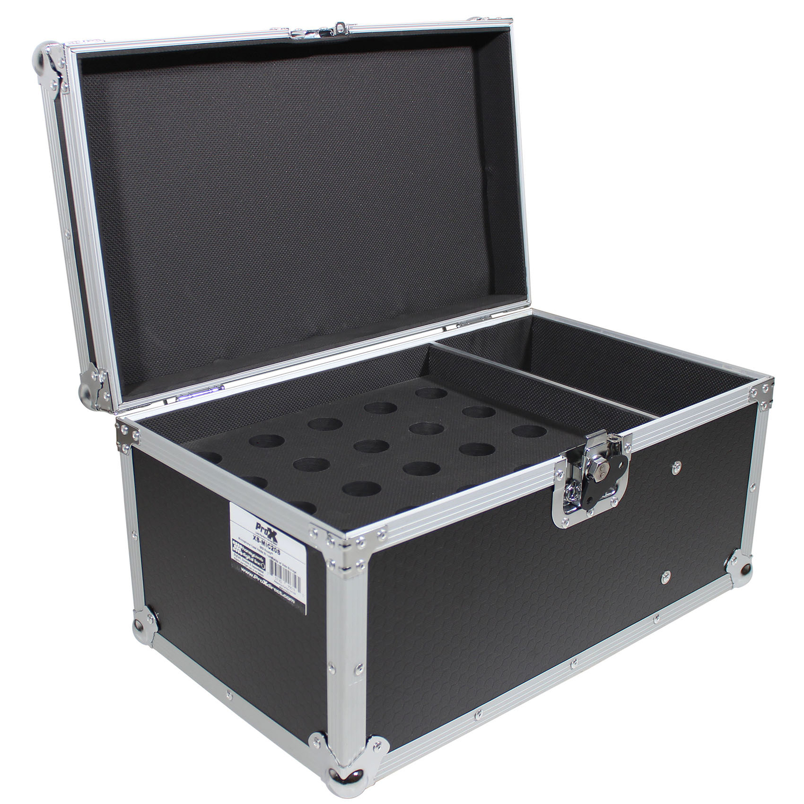 ProX XS-MIC20S Microphone Case Holds 20 Handhelds W/Side Storage