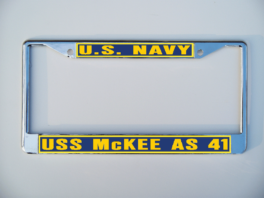 USS McKEE AS 41 License Plate Frame U S Navy USN Military Car-Truck-Motorcycle