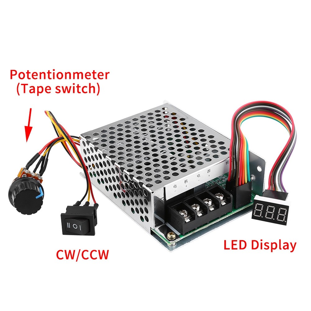 DC10V-55V PWM Brushed DC Motor Speed Controller CW CCW Reversible Switch With