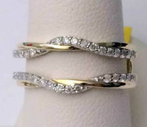 1.40CT Lab Created 14K Yellow Gold Over Engagement Enhancer Wrap Ring Guard