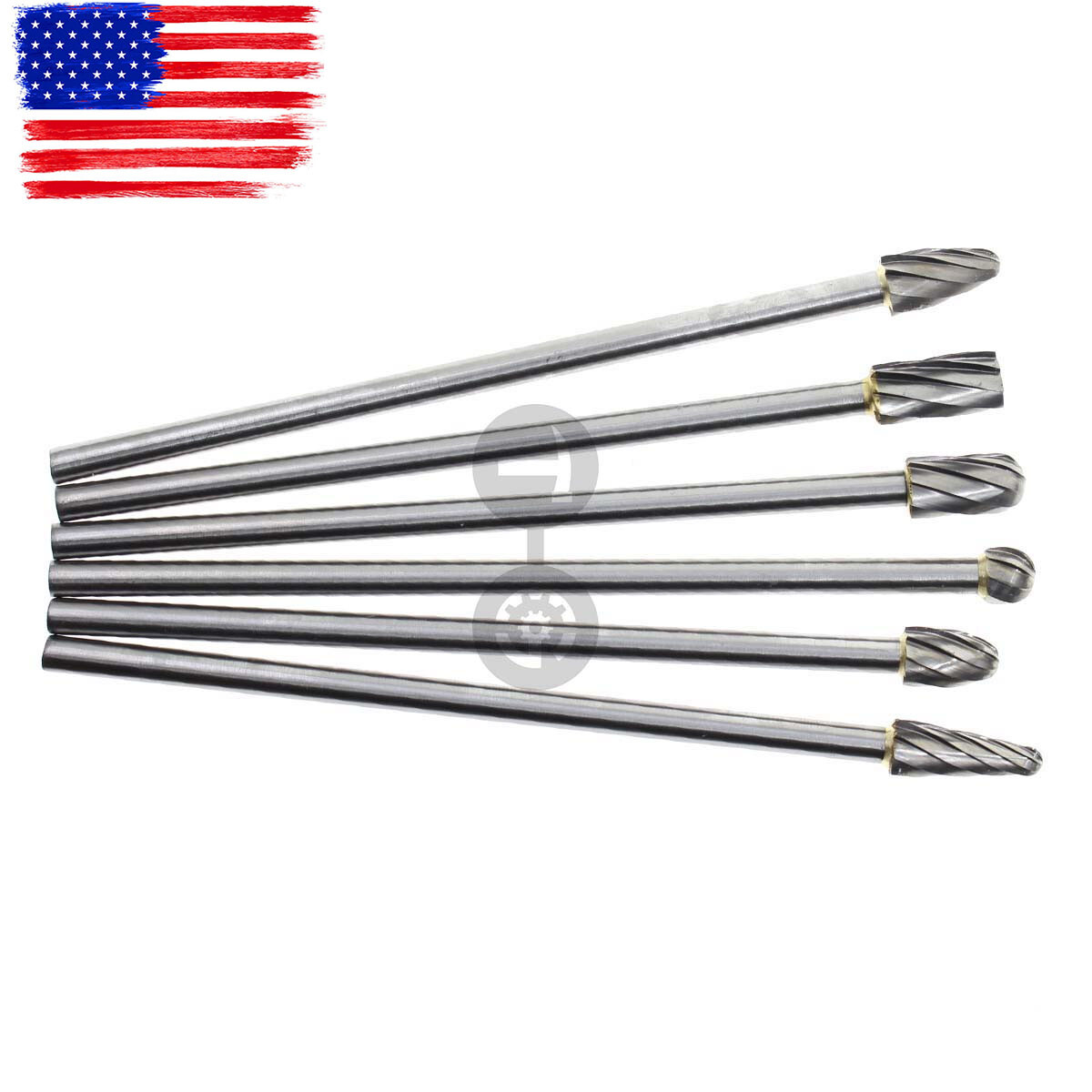 6pcs Rotary Cutter File Aluminum Cut Burr Shank Long Reach Carbide Drill Bits