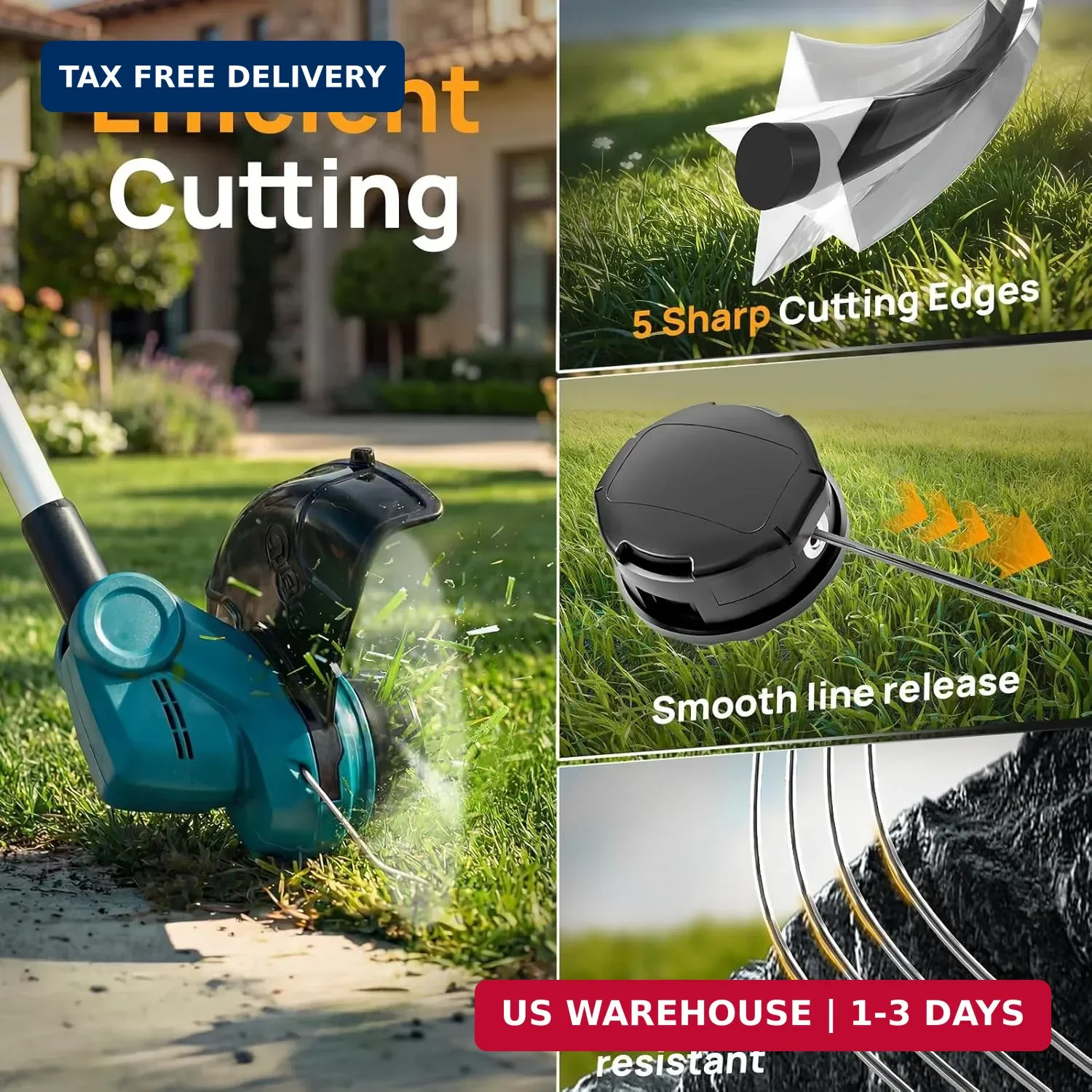 Weed Eater String, 095'' Heavy Duty String Trimmer Line, Pentagon Dual Core Weed