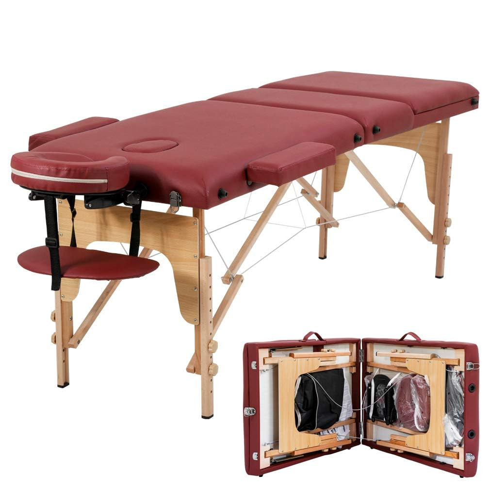 Massage Bed Portable Massage Table 24 Inch Wide Lash Bed Height Adjustable 3 Fol