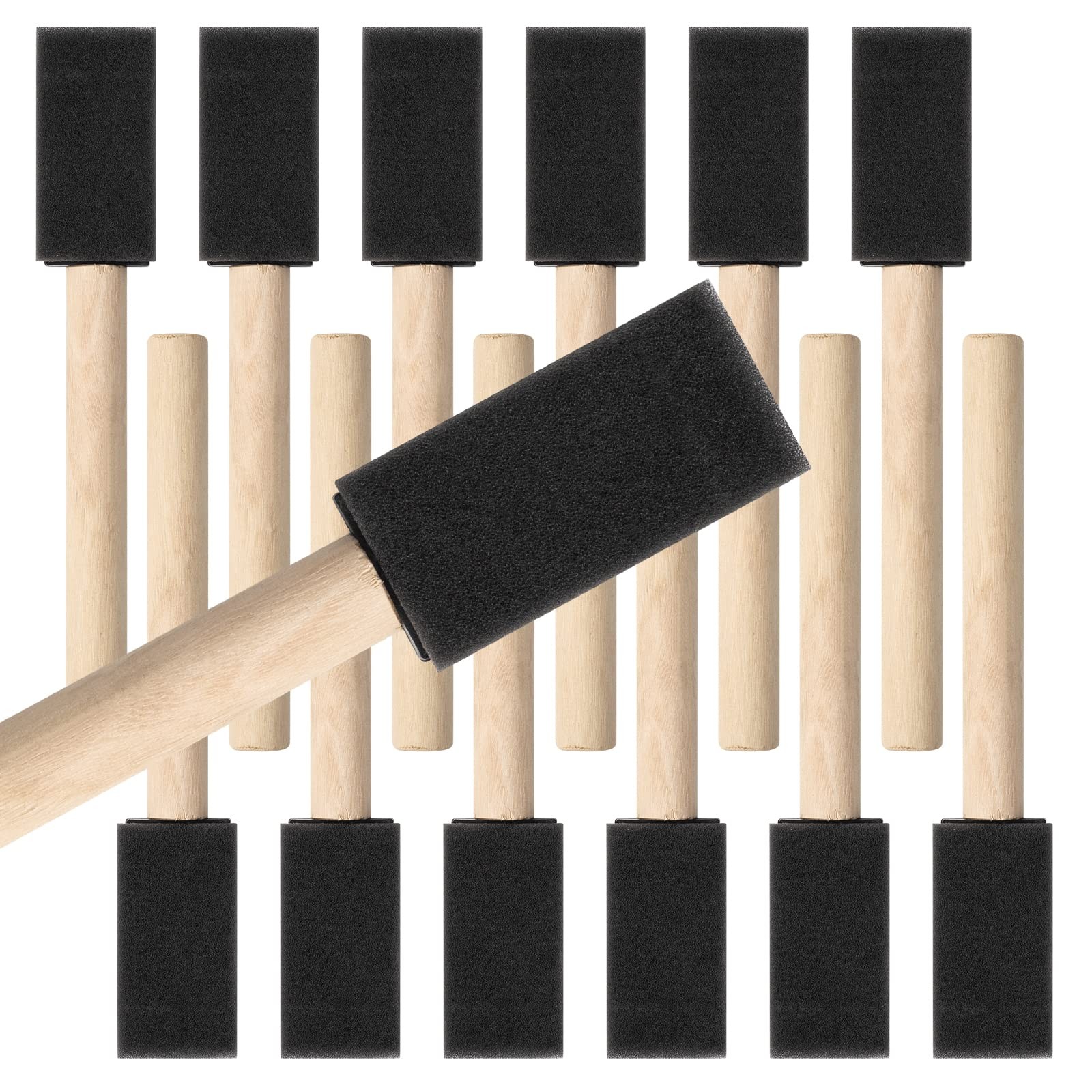Mister Rui 1 Inch Foam 1 foam paint brushes, Brush Set | Pack of 12