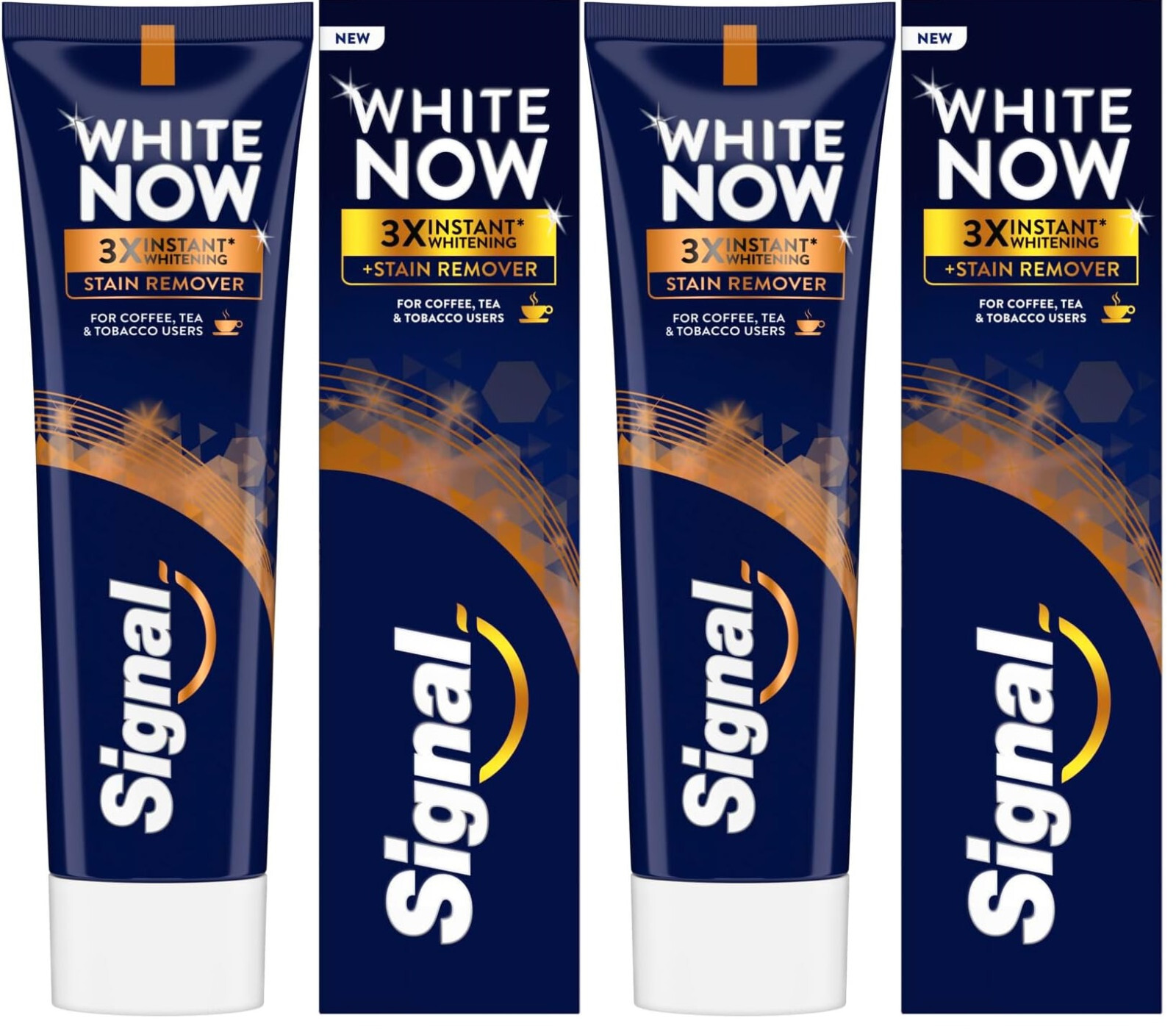 Signal White Now toothpaste, Stain Remover, 3X instant whitening 2 X 75ml