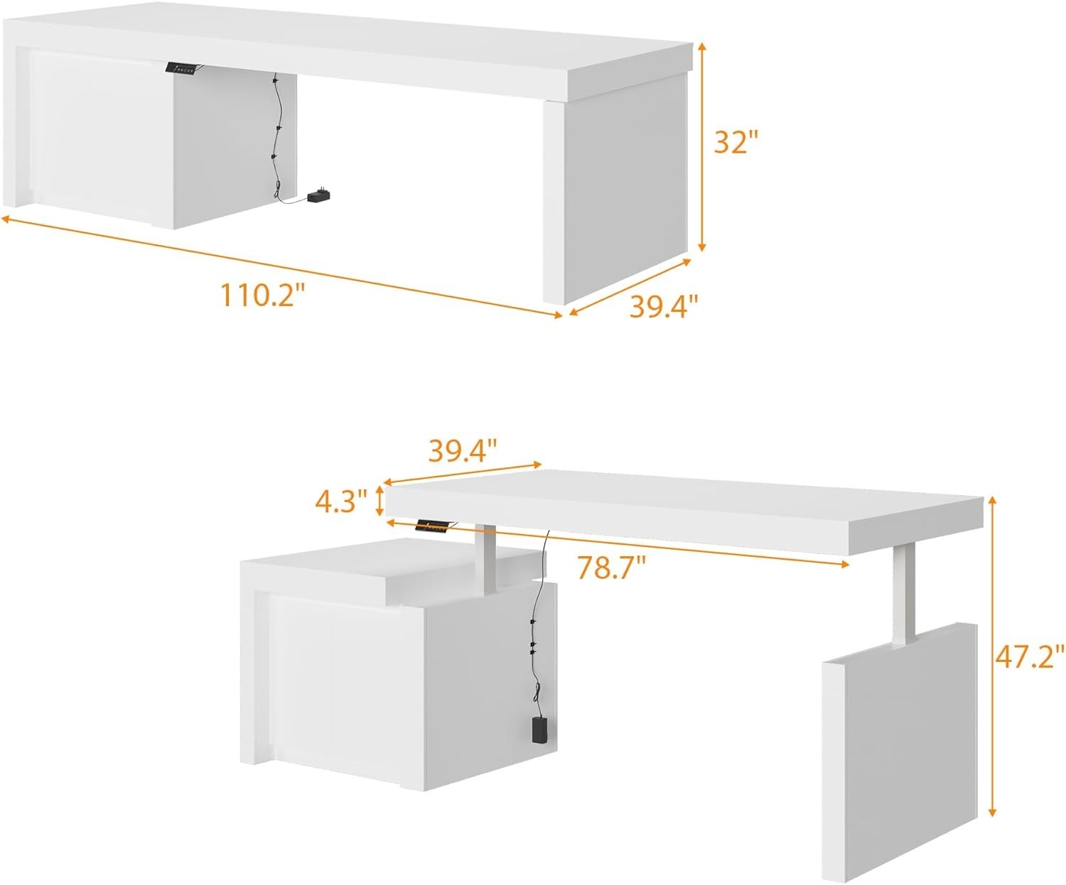 Adjustable Kitchen Island with Storage