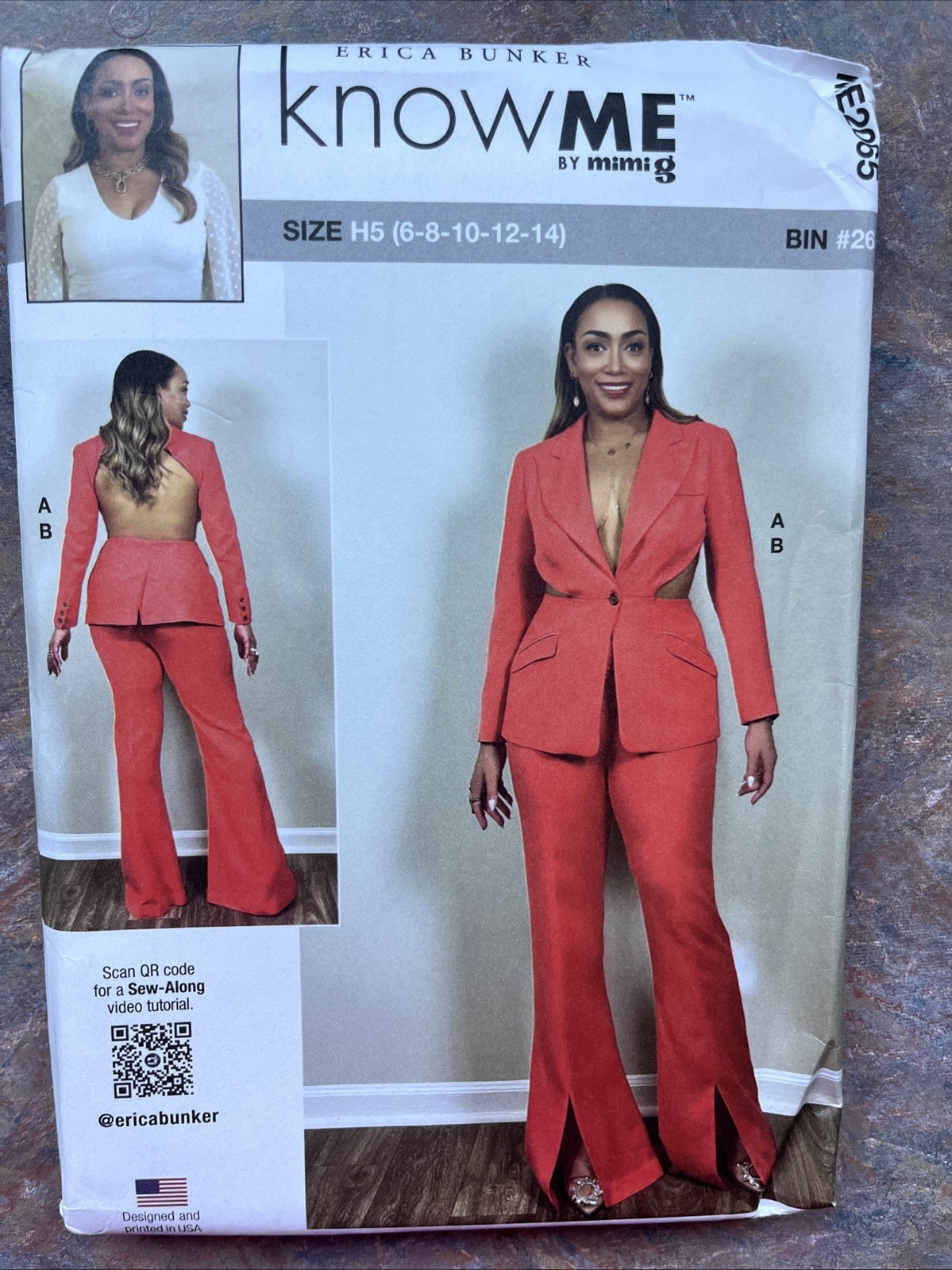 Know Me 2065 Sewing Pattern Sexy Blazer w/ cut outs & wide leg pants misses 6-14