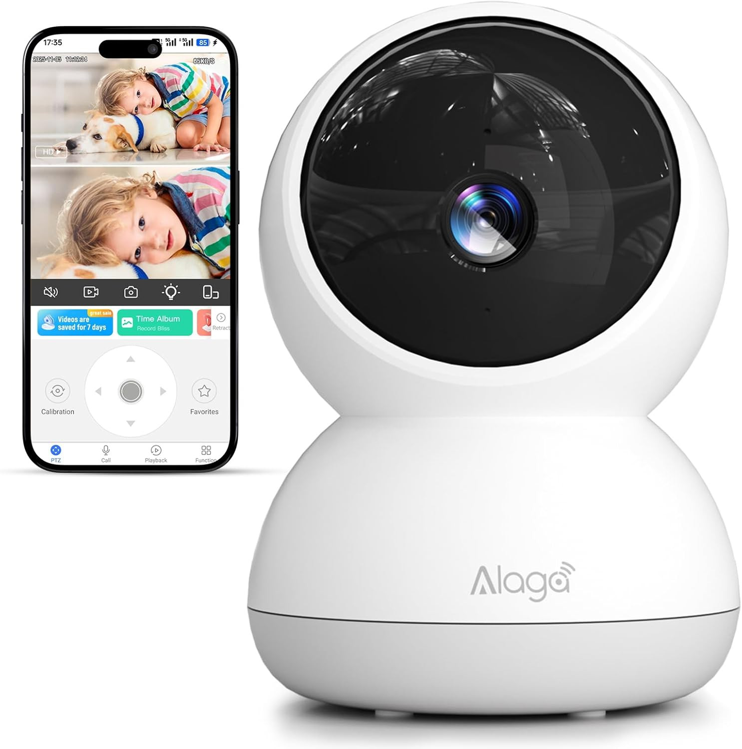 Indoor Camera, 3K HD Indoor Security Camera, 360° Pan/Tilt Pet Camera, 2-Way Aud