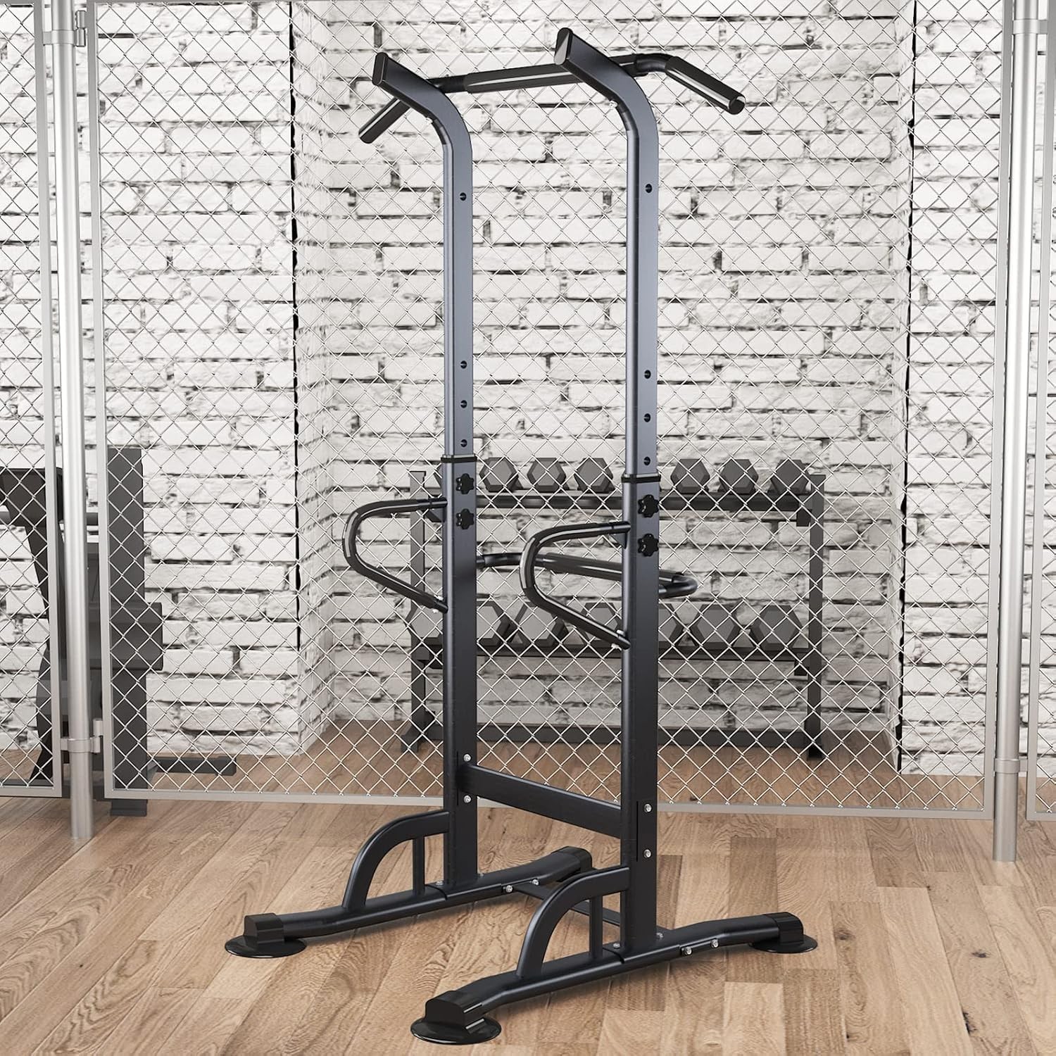 Power Tower Adjustable Height Pull Up & Dip Station Multi-Function Home Strength