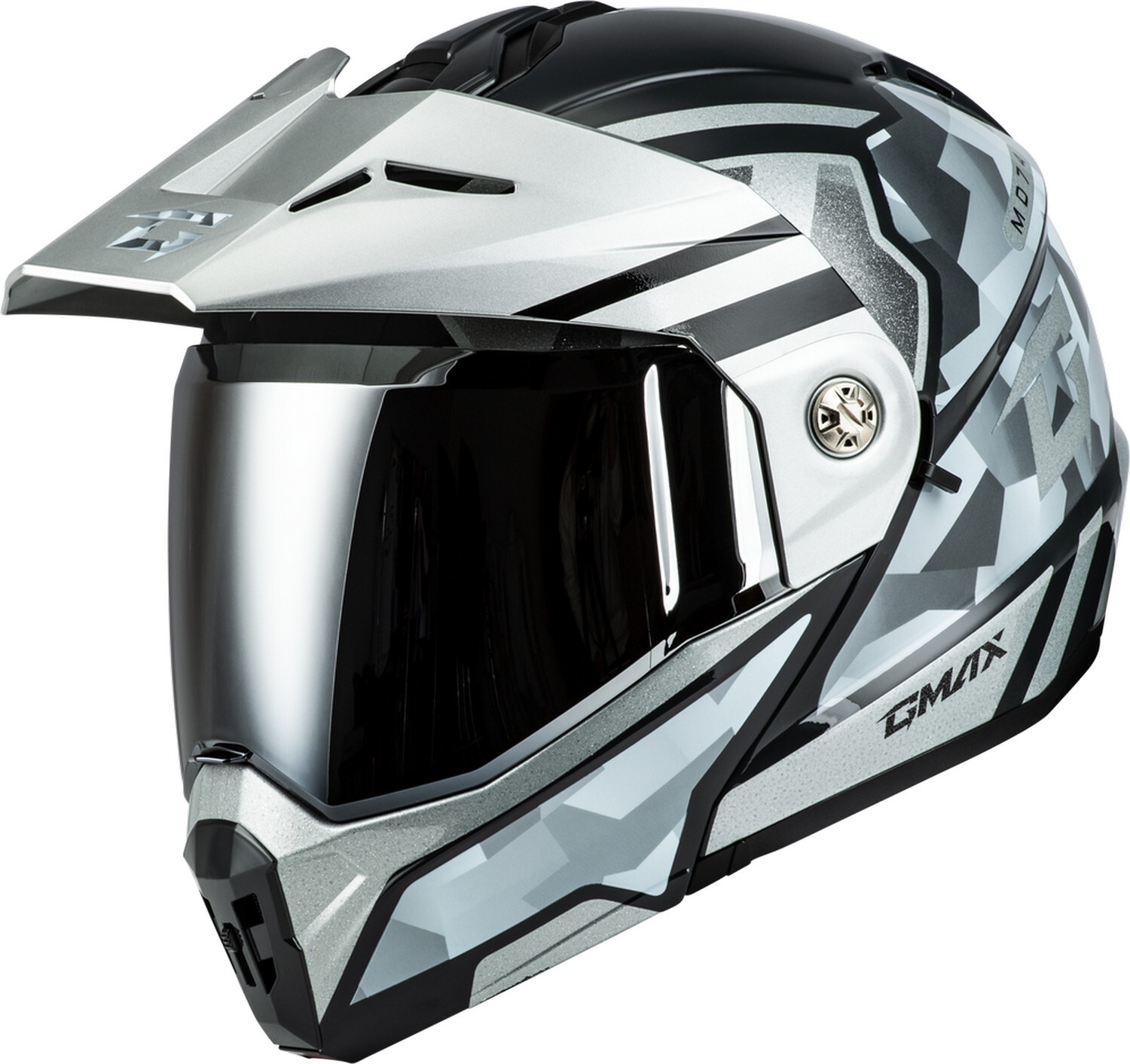 GMAX MD-74 Striker Modular Helmet Silver/Blue