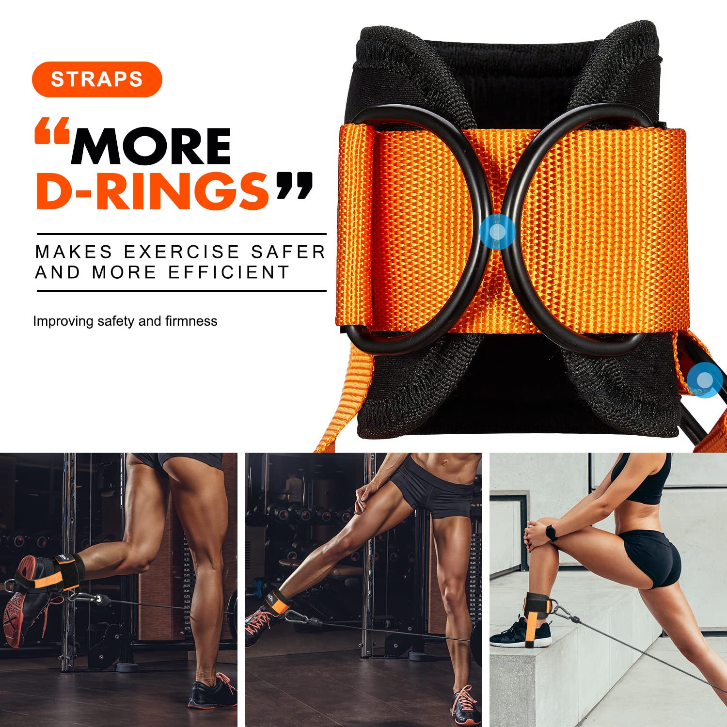 Ankle Strap for Cable Machine, Padded Ankle Straps for Cable Machine Kickbacks