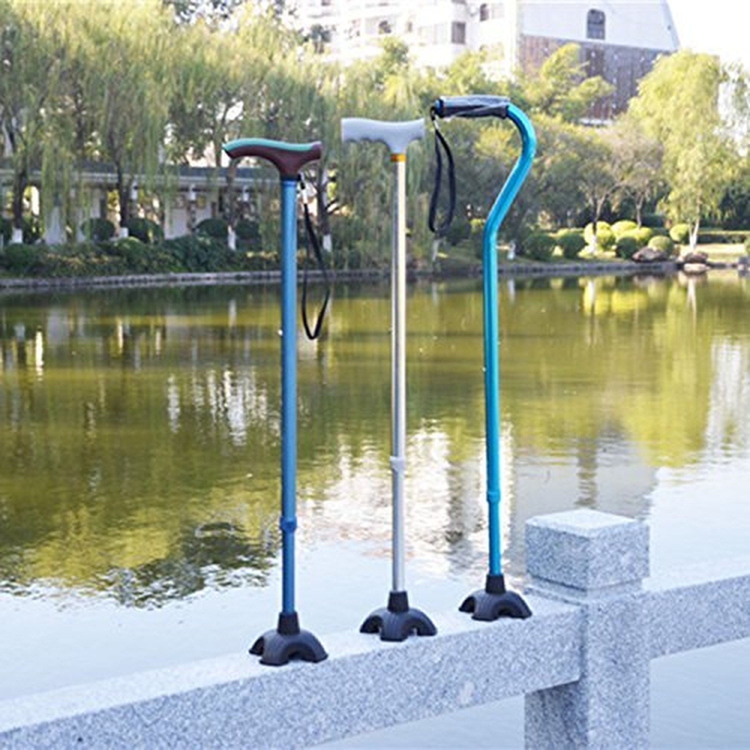 Beyoung Standing Quad Support Cane Tip Mobility Quadpod Stable Cane Support W...