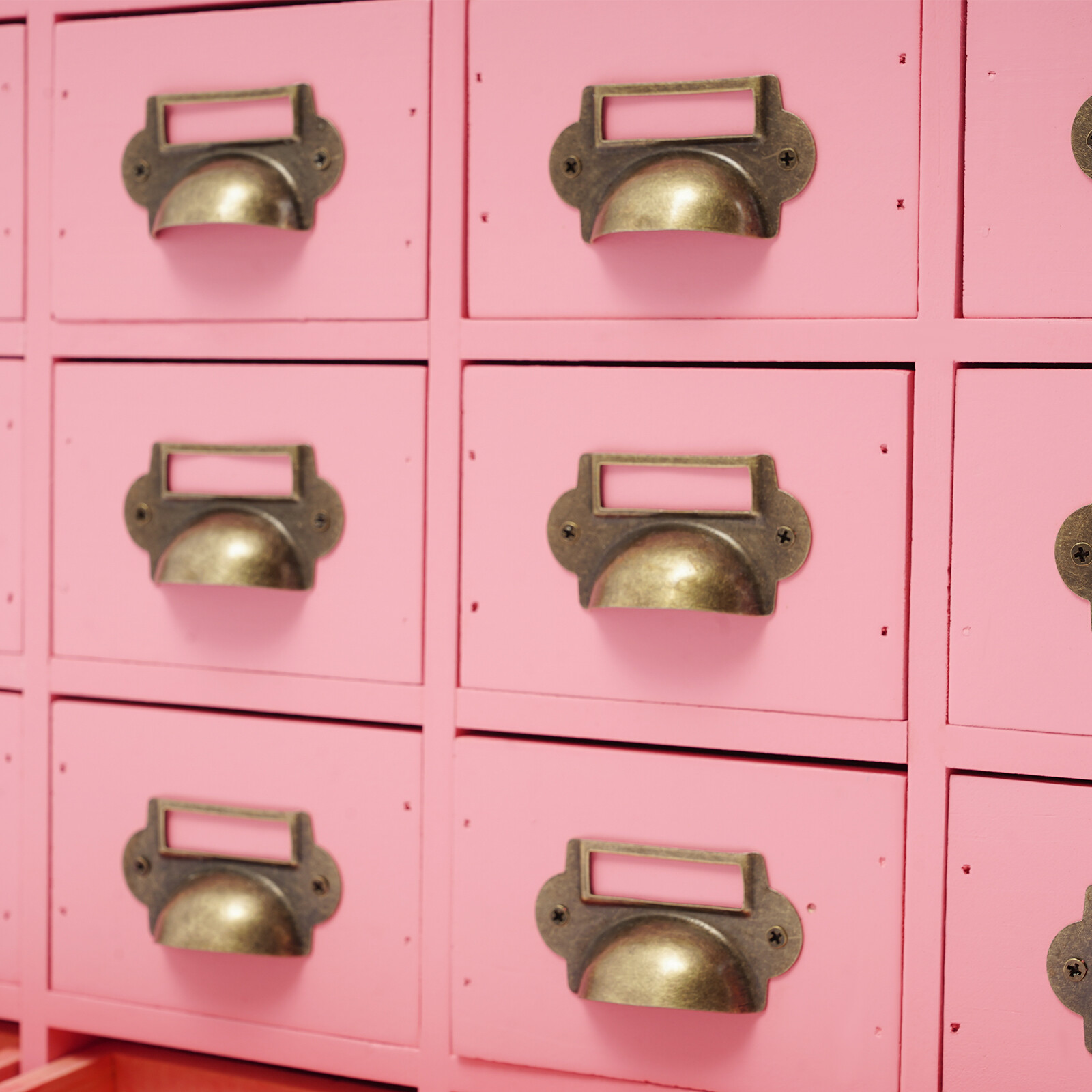 Drawers Storage Cabinet 16 Drawer Cabinet Wooden Medicine Cabinet Pink