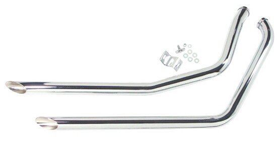 Chrome Slash Cut 2" Drag Pipes Exhaust For 86-06 Harley Softail FLST FXST 90025